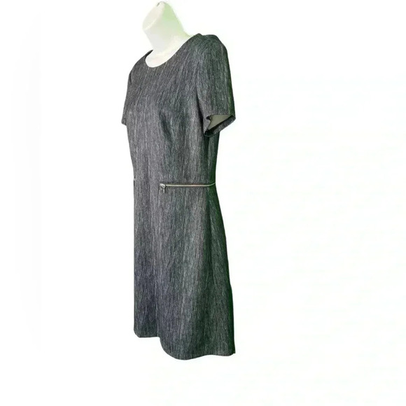 London Times Women's Size 10 Blue Dress with Zipper and Scarf - Picture 6 of 9